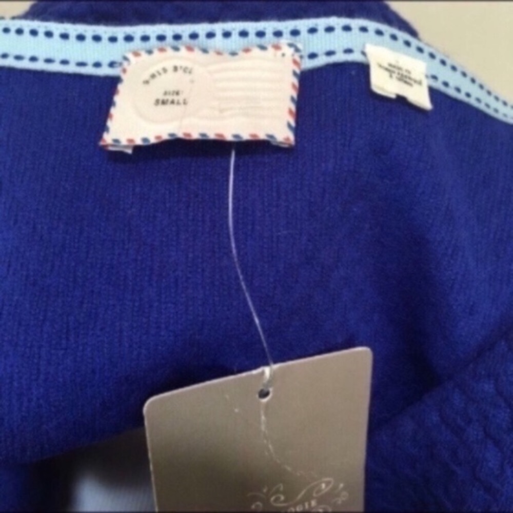 Anthropologie Postmark Classon Blue Textured Zipper Top Women’s Sz Small NEW - Picture 7 of 7